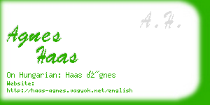 agnes haas business card